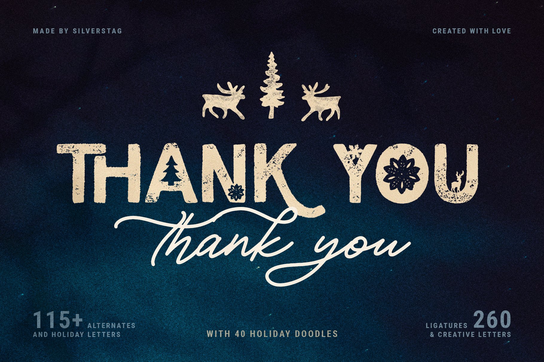 39 holiday galore font duo by silver stag 863