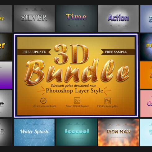 3D Bundle Photoshop Layer Style 2cover image.