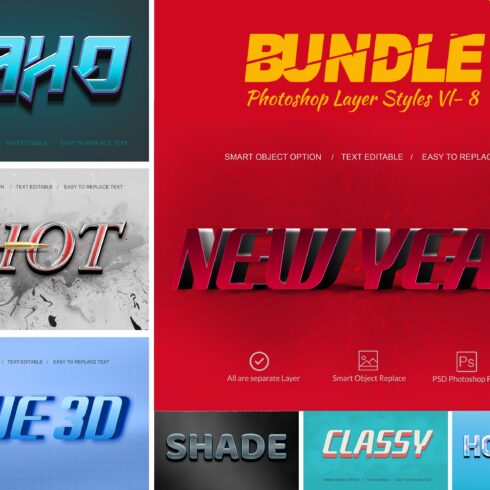 3D Bundle Photoshop Layer Stylecover image.