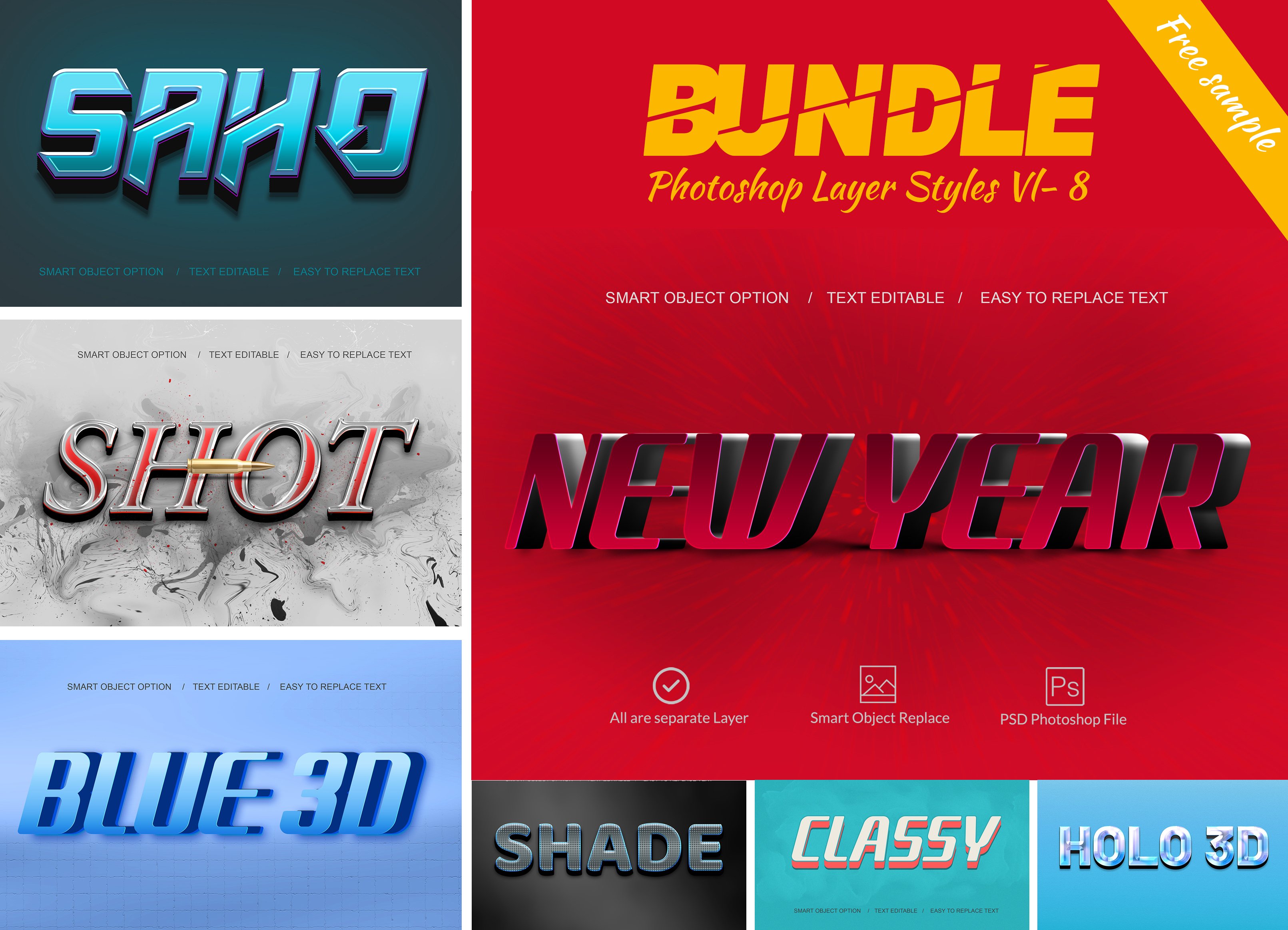 3D Bundle Photoshop Layer Stylecover image.