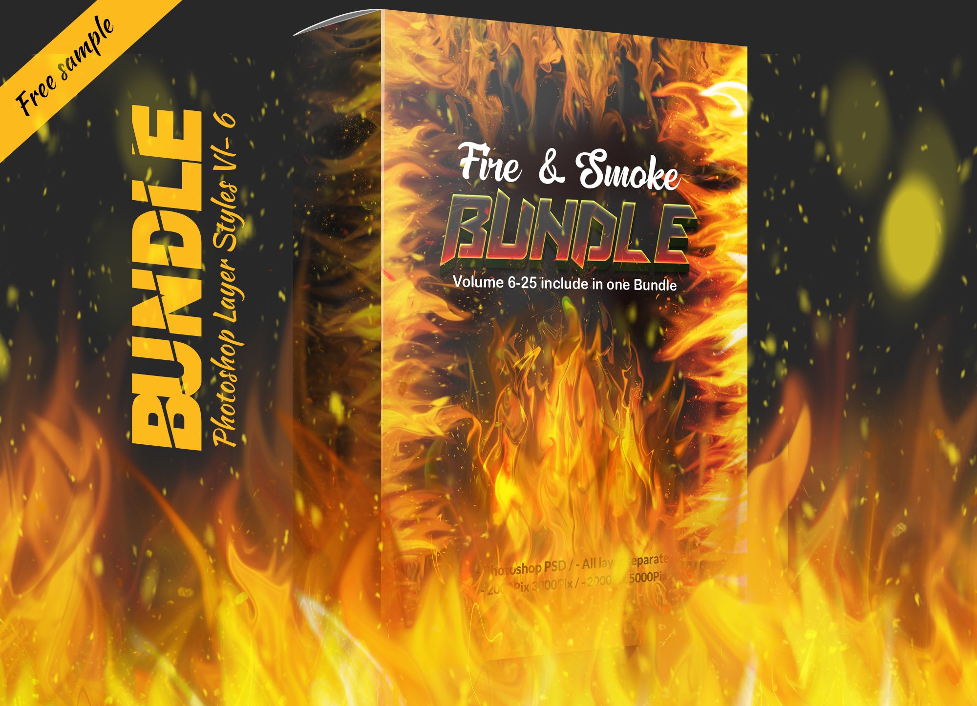 Fire & Smoke Bundle PSDcover image.