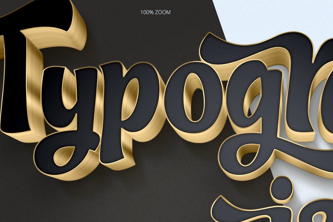 3d gold text effect 1 zoom 118