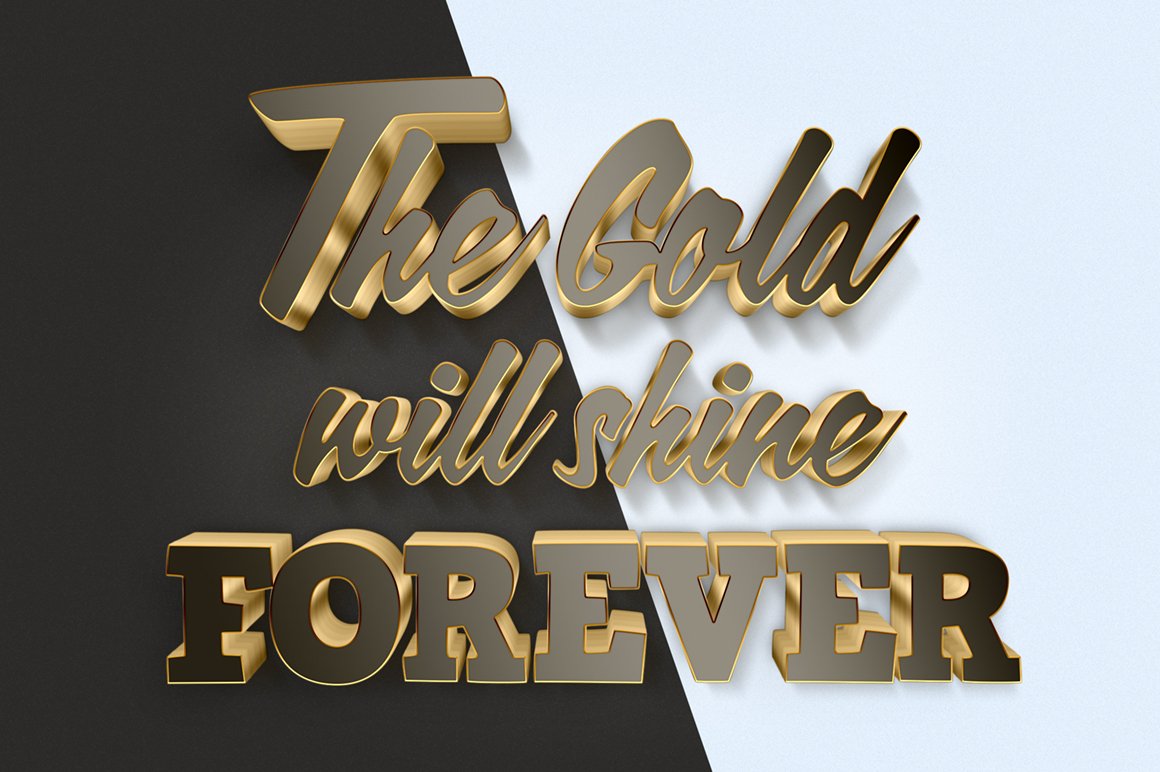 3D Gold Text Effectspreview image.