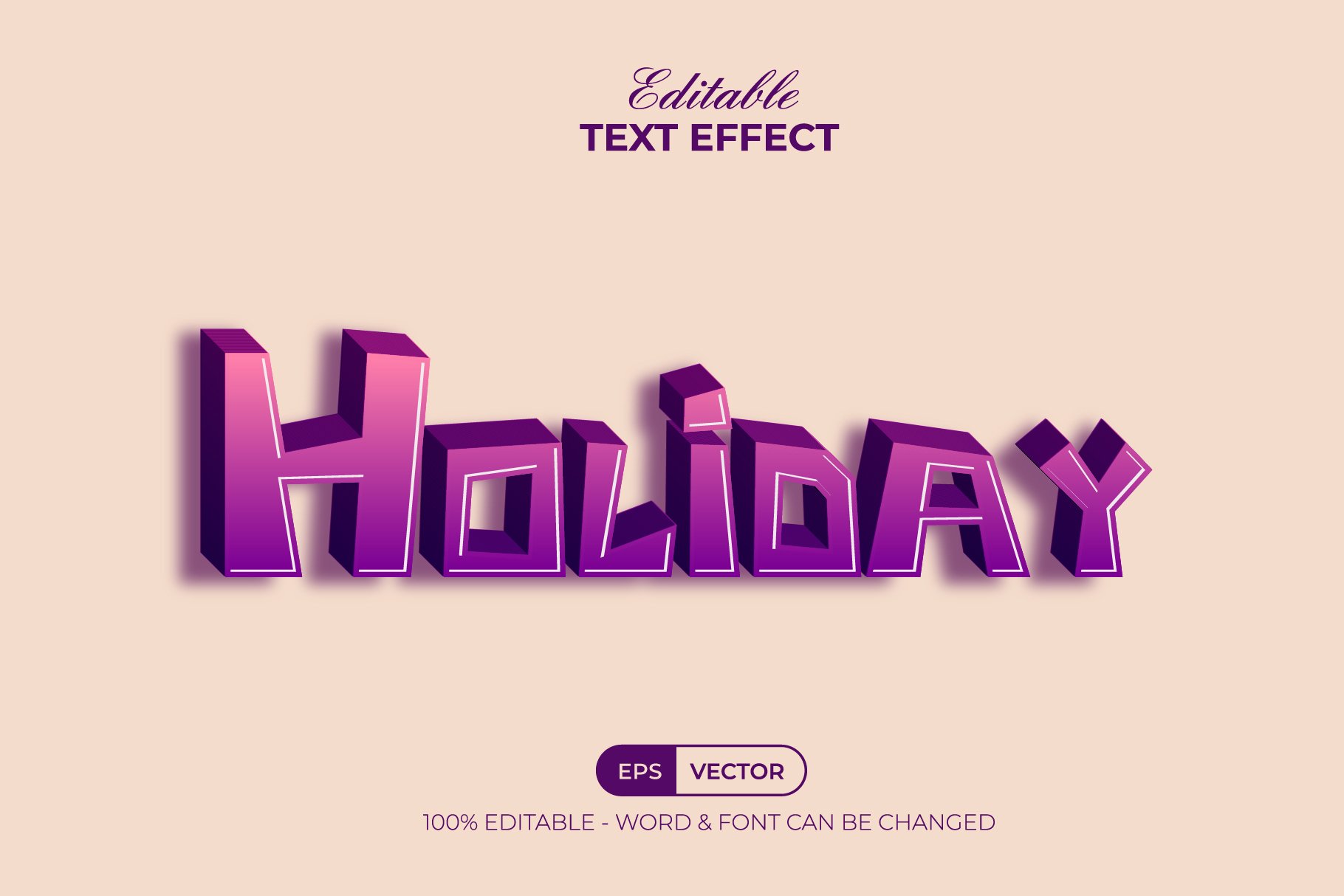 3D text effect cartoon stylepreview image.