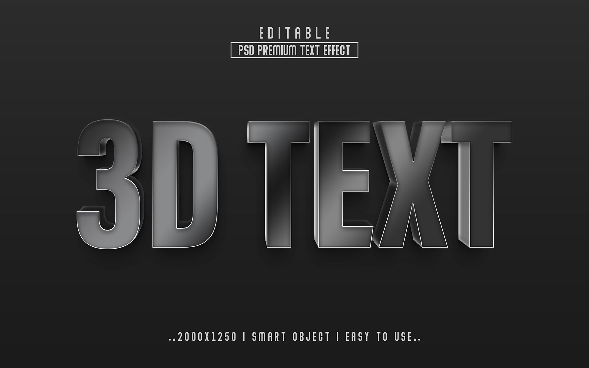 3D Text effect style templatecover image.