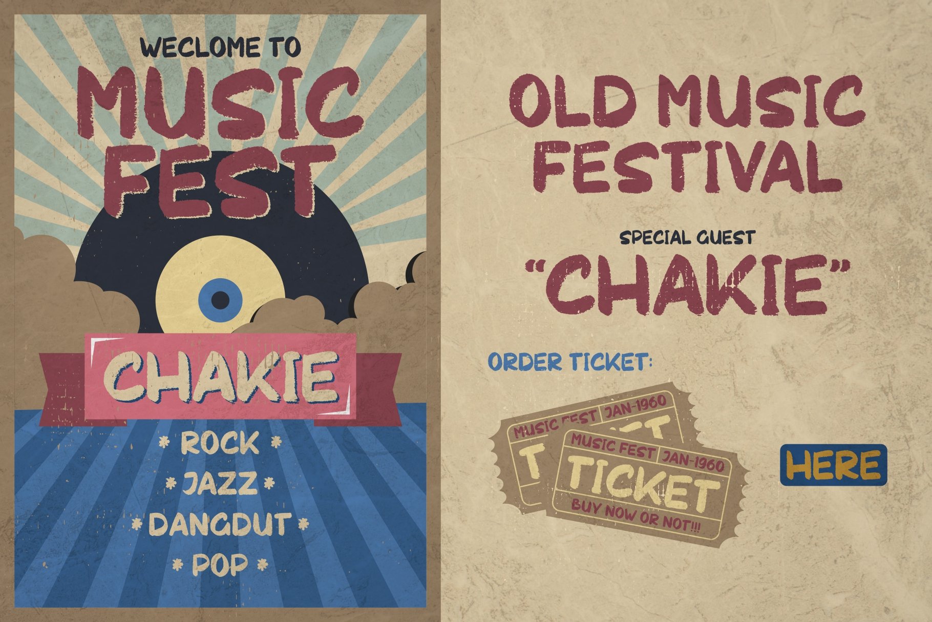 CHAKIE - Retro Brush Font preview image.