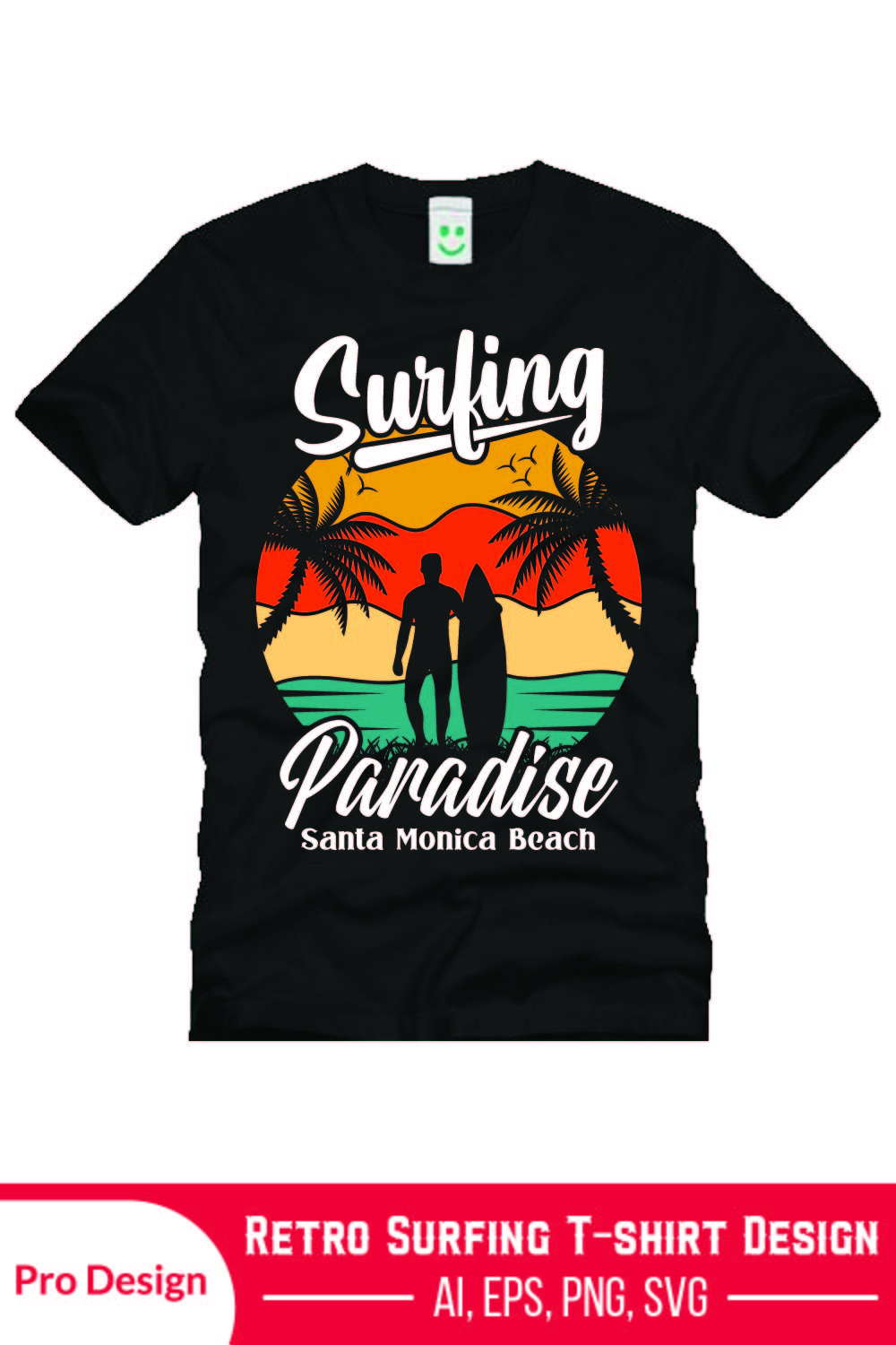 Summer T-Shirts Design| Surfing T-Shirts Design| Retro Vantage T-Shirts Design| pinterest preview image.