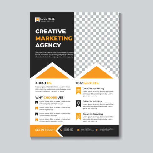 Corporate Creative Modern Marketing Business Flyer Design Template cover image.