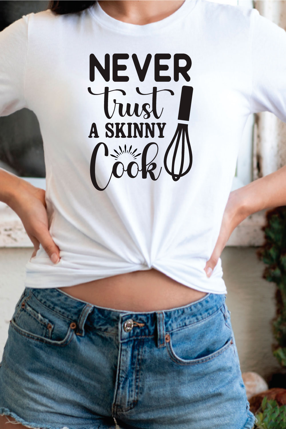 never trust a skinny cook svg pinterest preview image.