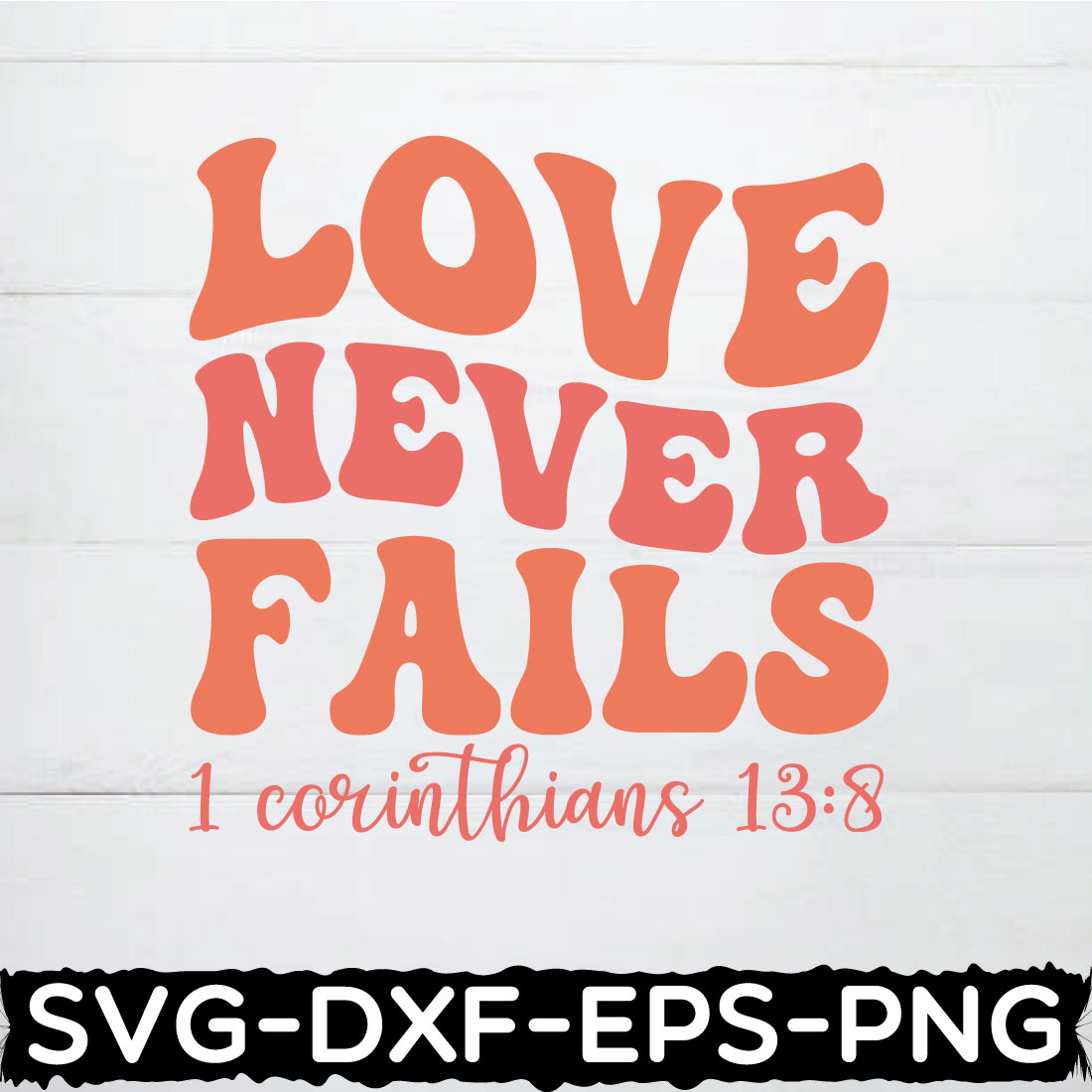 love never fails 1 corinthians 13:8 retro cover image.