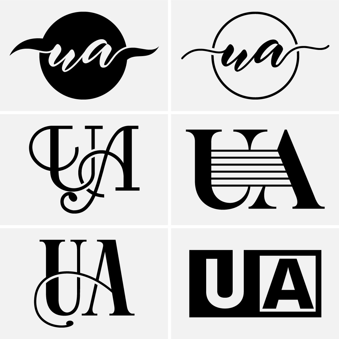Letter ua logo modern design Royalty Free Vector Image