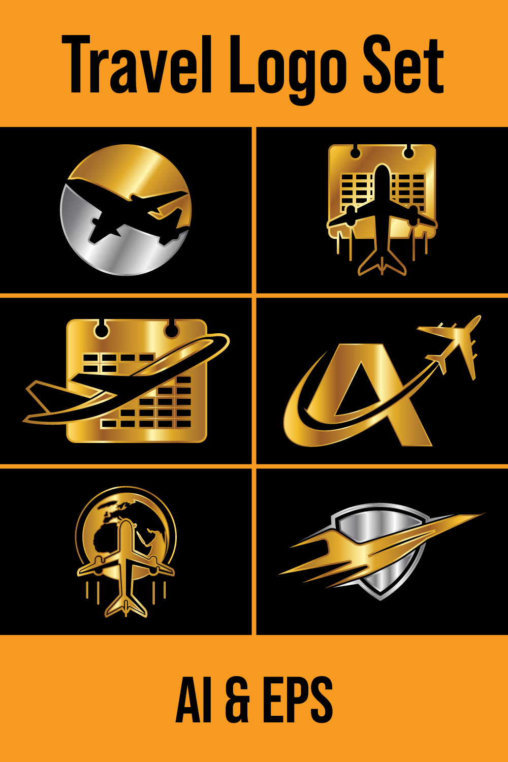 Travel icons Aviation logo sign, Flying symbol Flight icon pinterest preview image.