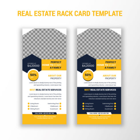 Real estate business rack card and dl flyer template cover image.