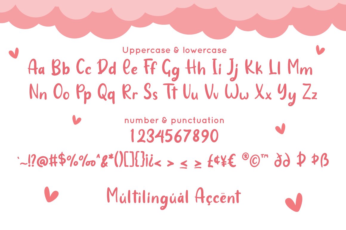 4 cute love font glyph sheet 480