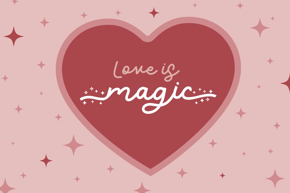 4 love is magic with sparkling glitter and heart shaped 815