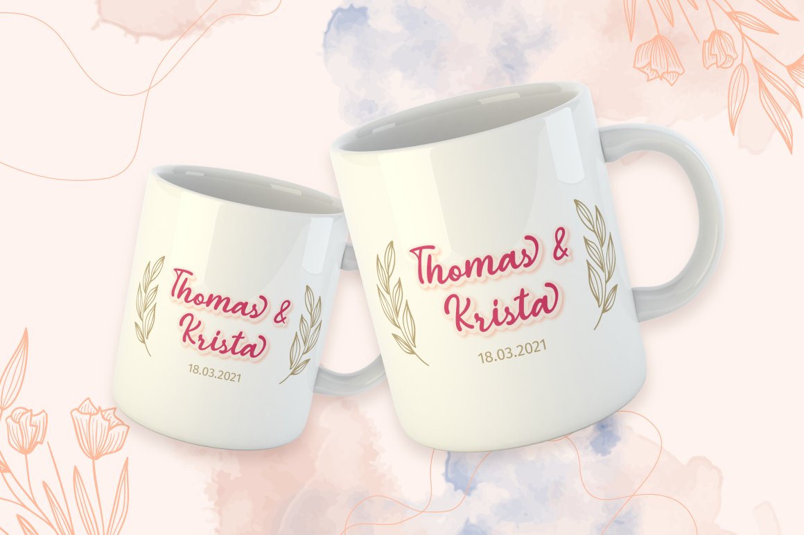 4 mug wedding merchandise design 25