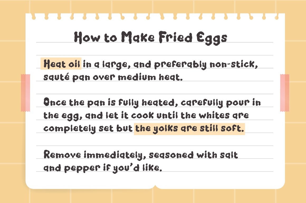 4 step by step tutorial how to make fried eggs note with paper and pink tape 215