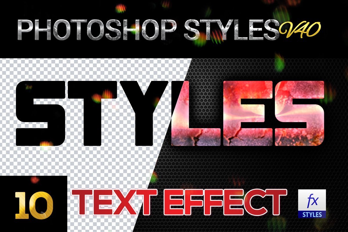 10 creative Photoshop Styles V40cover image.