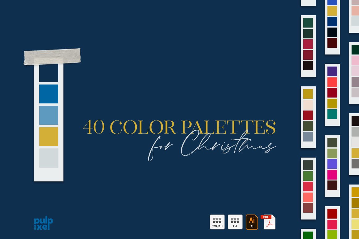 40 Color Palettes for Christmascover image.