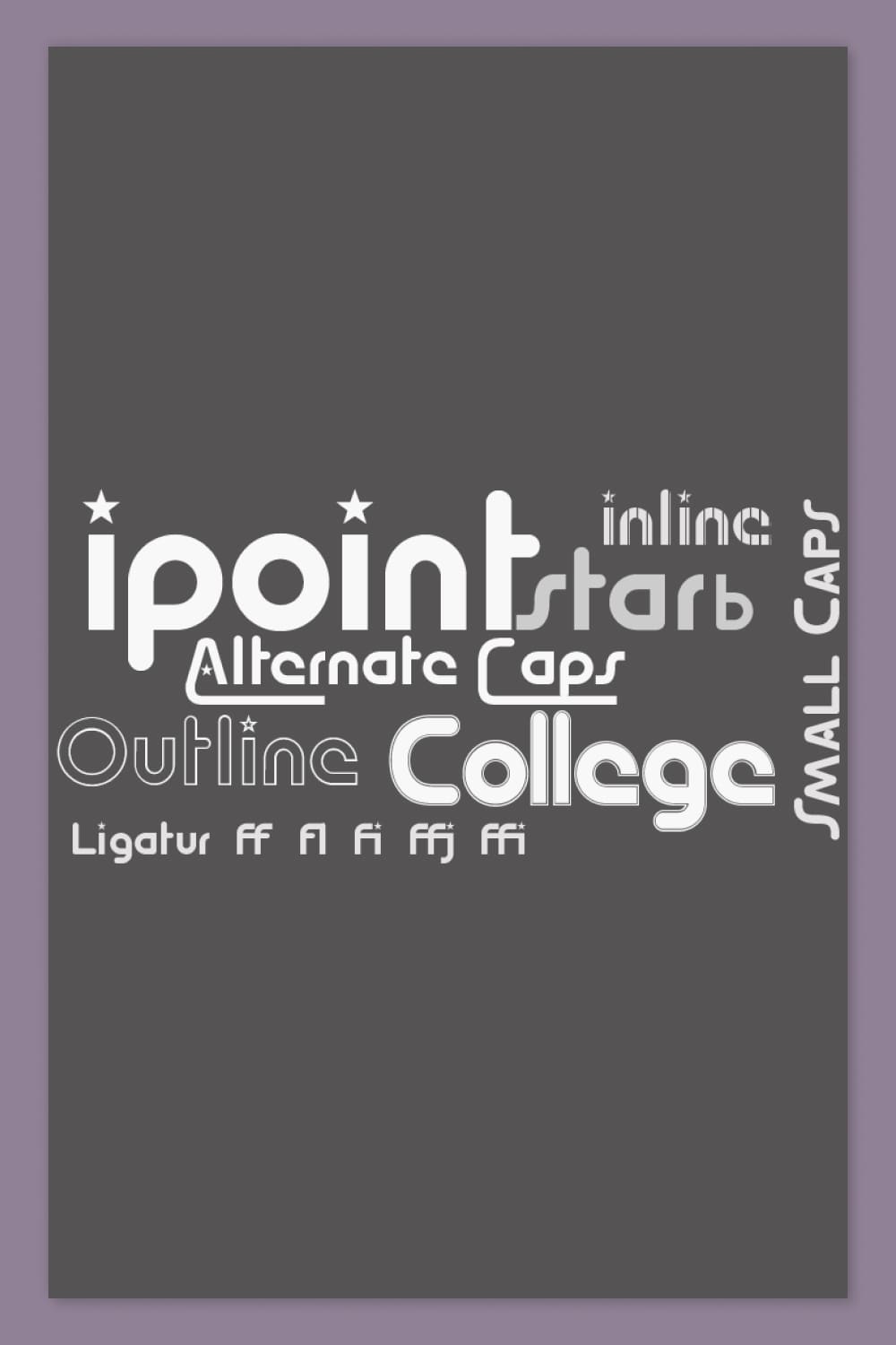 An example of a Ipoint font on a gray background.