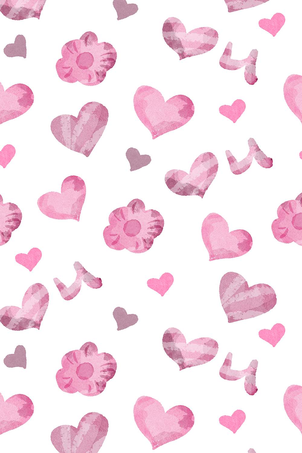 LOVE U valentine hearts seamless pattern pinterest preview image.