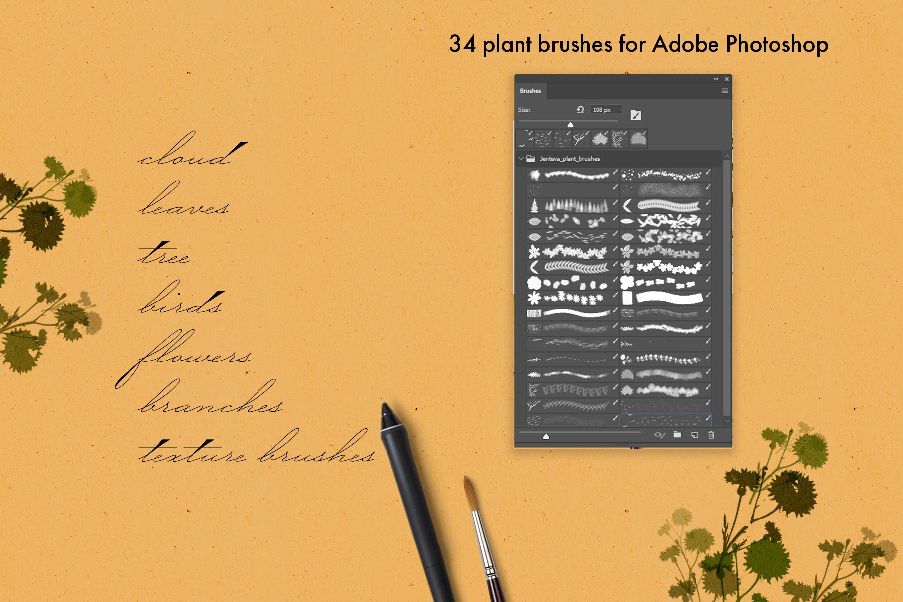 Foliage Brushes for Adobe Photoshoppreview image.