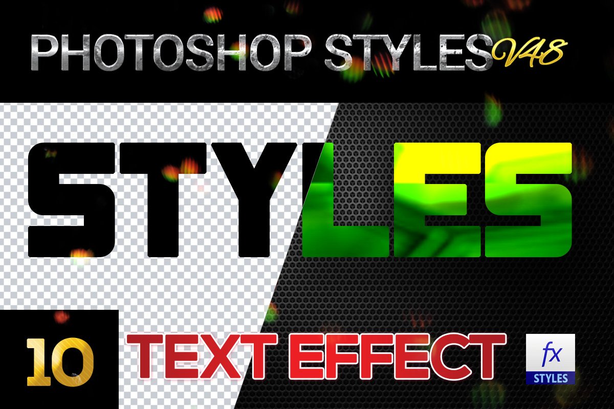 10 creative Photoshop Styles V48cover image.