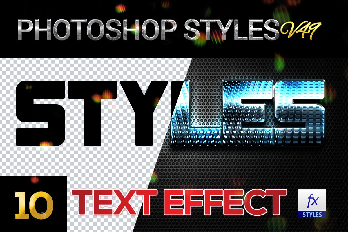 10 creative Photoshop Styles V49cover image.