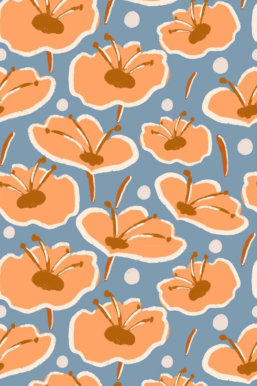 Abstract Floral retro digital papers pinterest preview image.