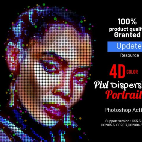 4D Color Pixel Portrait Actioncover image.
