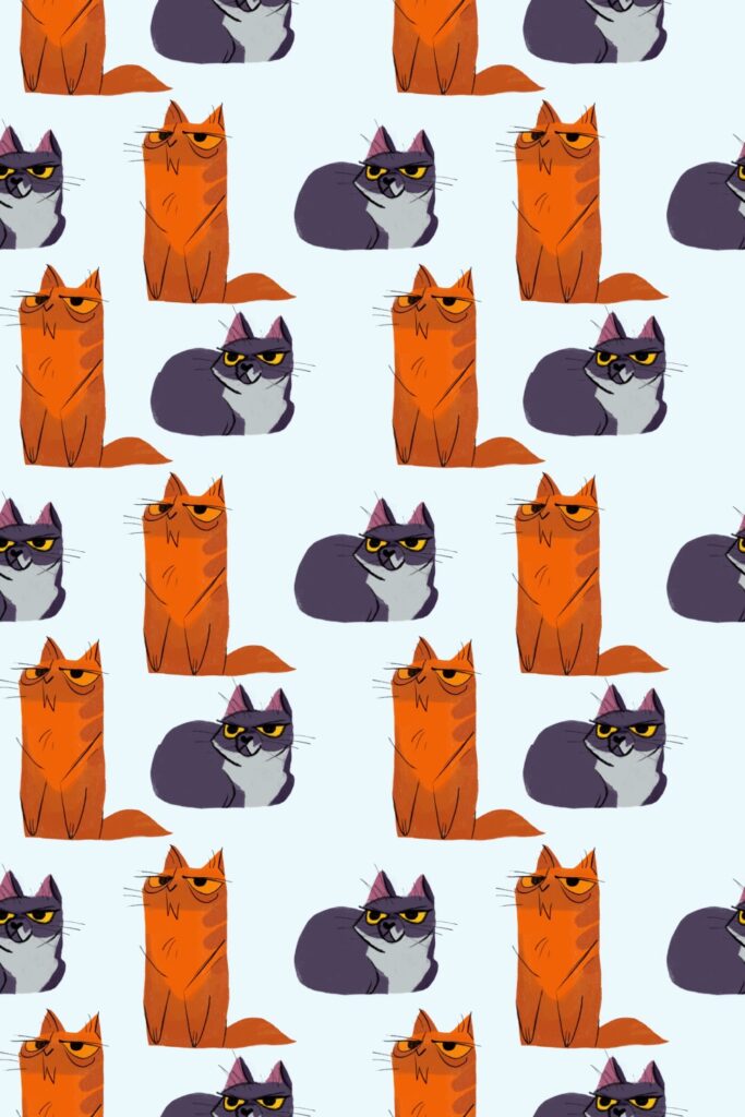 Set of 8 cats pattern - MasterBundles