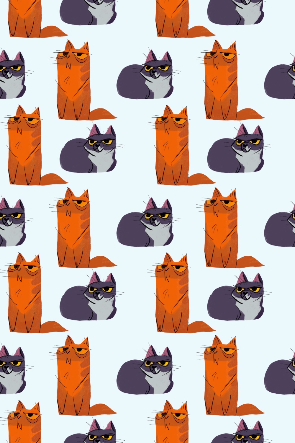 Set of 8 cats pattern pinterest preview image.