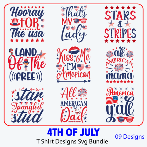4th of july T Shirt svg designs cover image.