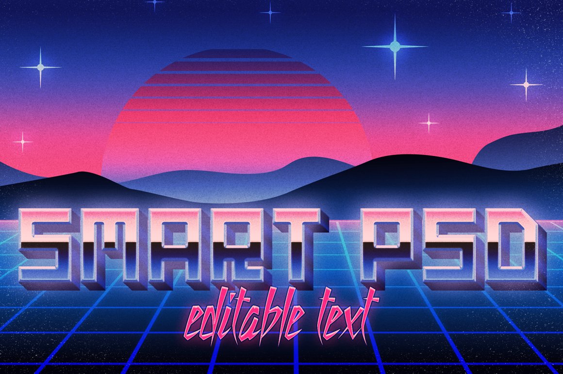 80's inspired Photoshop text effectspreview image.