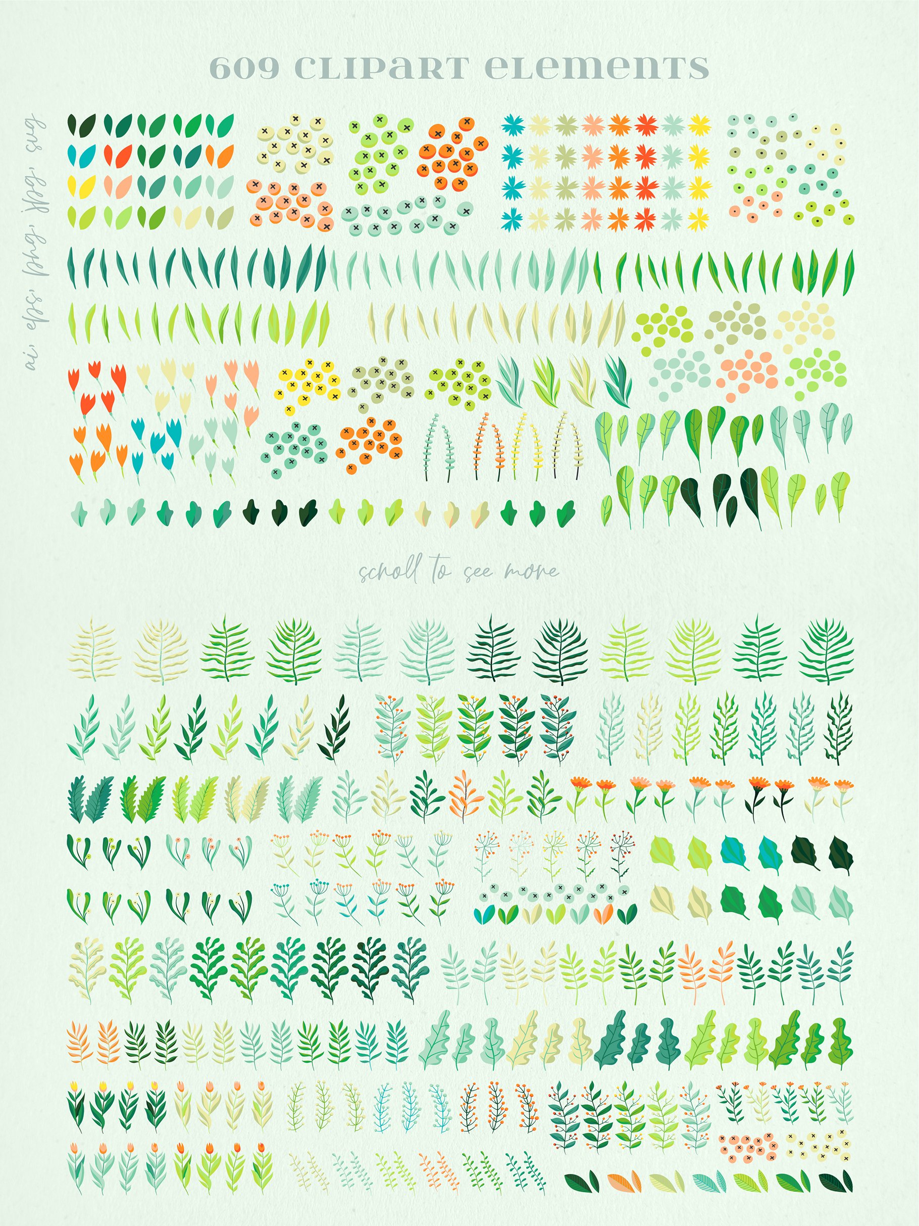 Poster with a bunch of different plants on it.