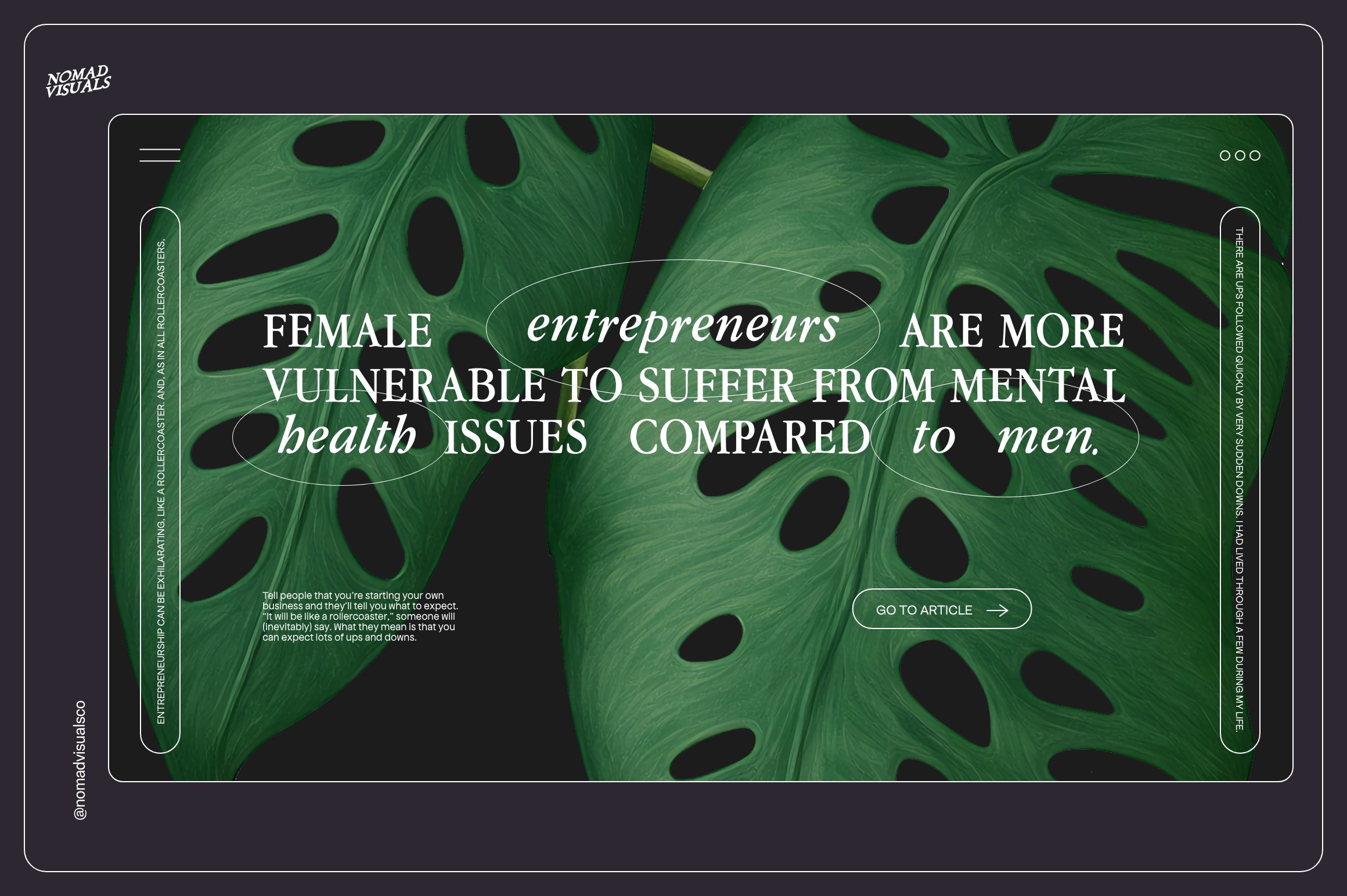Green leaf with the words female employees are more valuable to suffer from mental health.