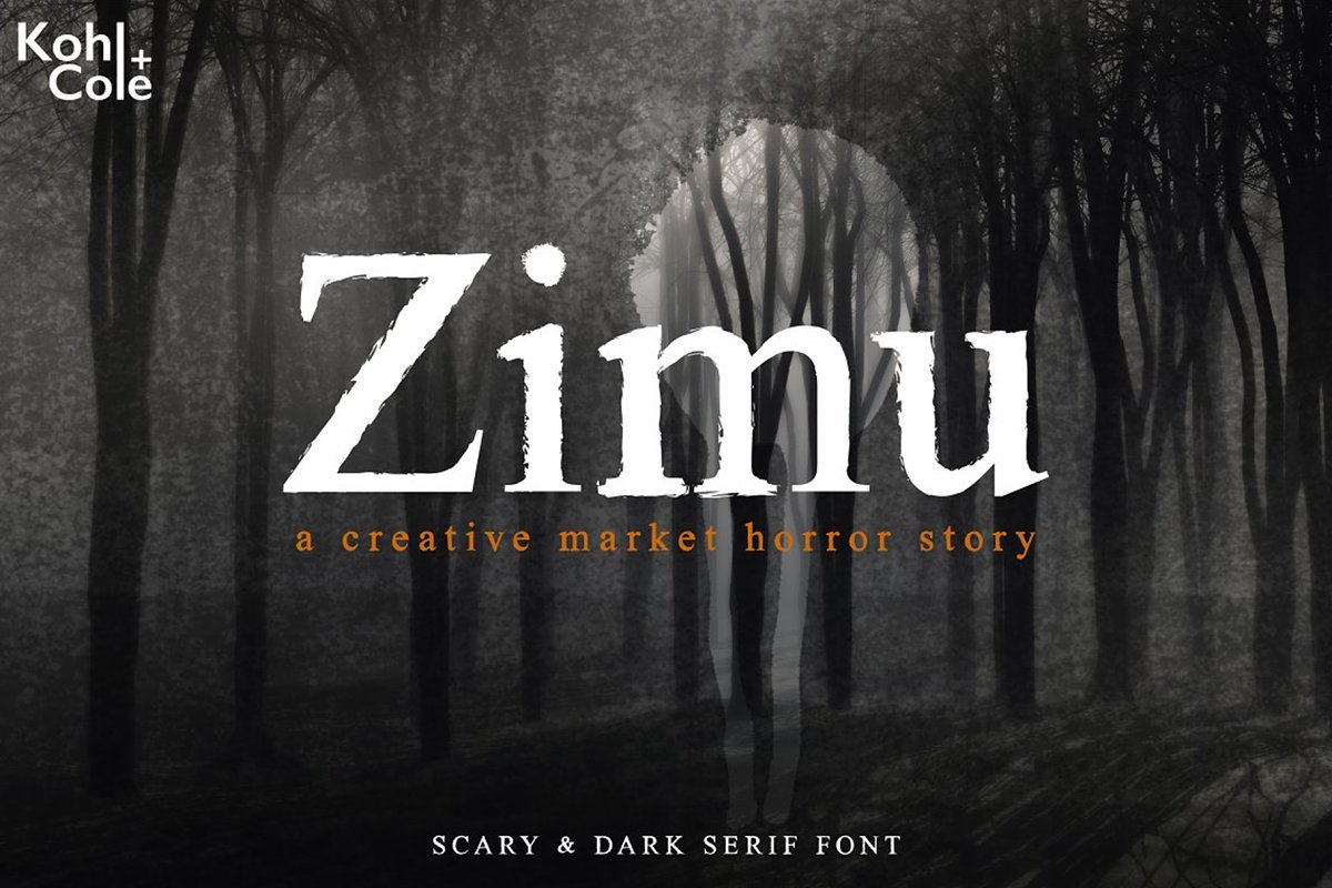 Zimu - Scary & Dark Serif Font cover image.