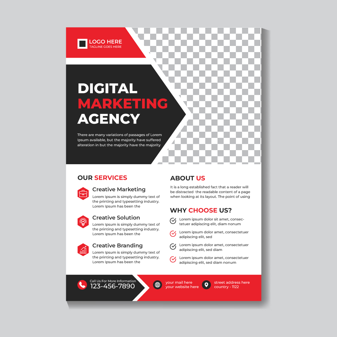 Corporate Creative Modern Marketing Business Flyer Design Template cover image.