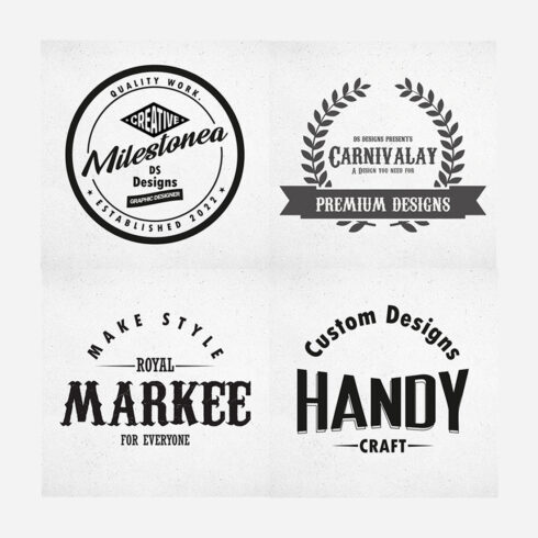 Bundle of 4 unique and old look vintage logo design in just 6$ cover image.