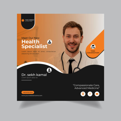 Medical health care flyer social media and horizontal web banner template only-$2 cover image.