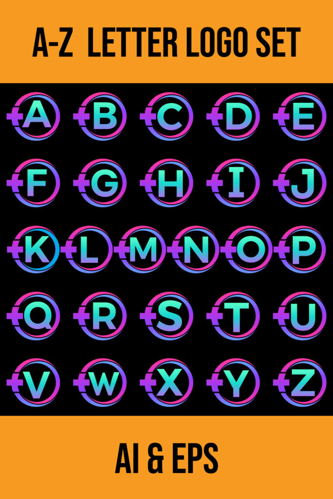 Initial A-Z monogram alphabet in a circle with cross plus. Medical logo ...