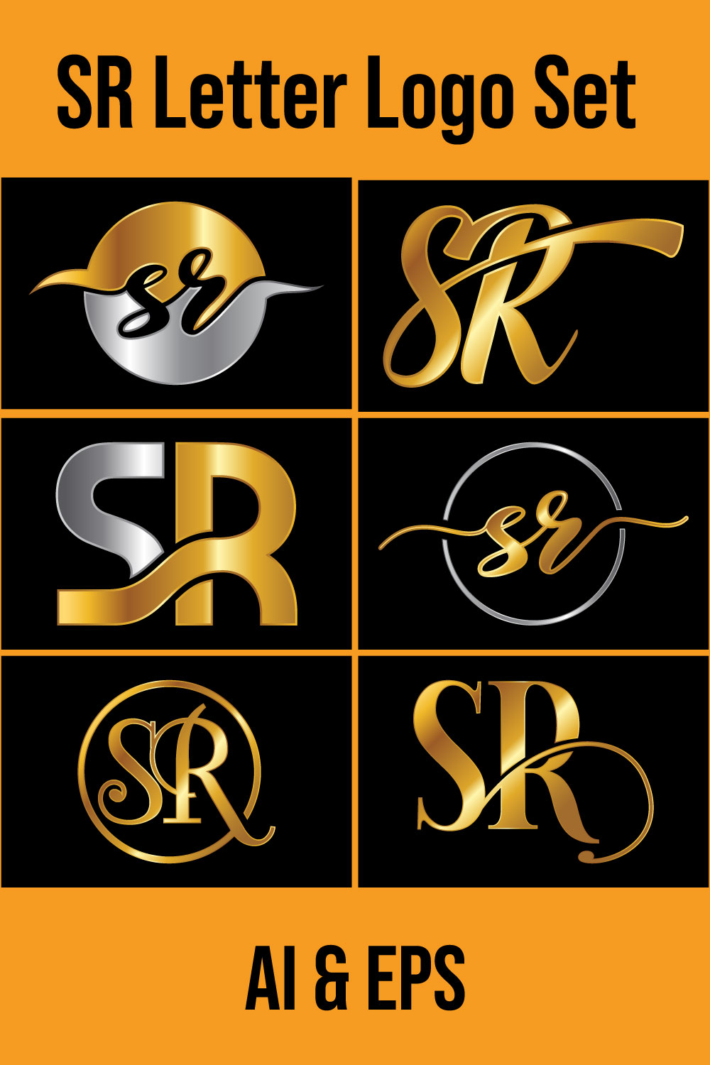 Initial Letter S R Logo Design Vector Template Graphic Alphabet Symbol For Corporate Business Identity pinterest preview image.
