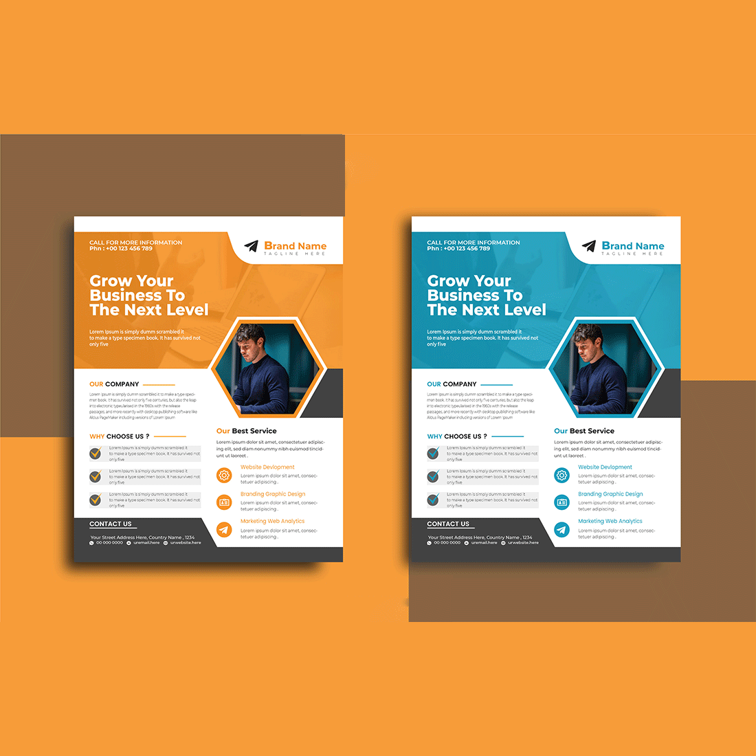 Business flyer template design preview image.