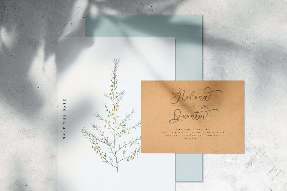 5 niathory modern caligraphy wedding invitation 898