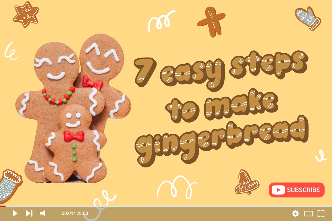 5 youtube thumbnail for easy step to make ginger bread 953