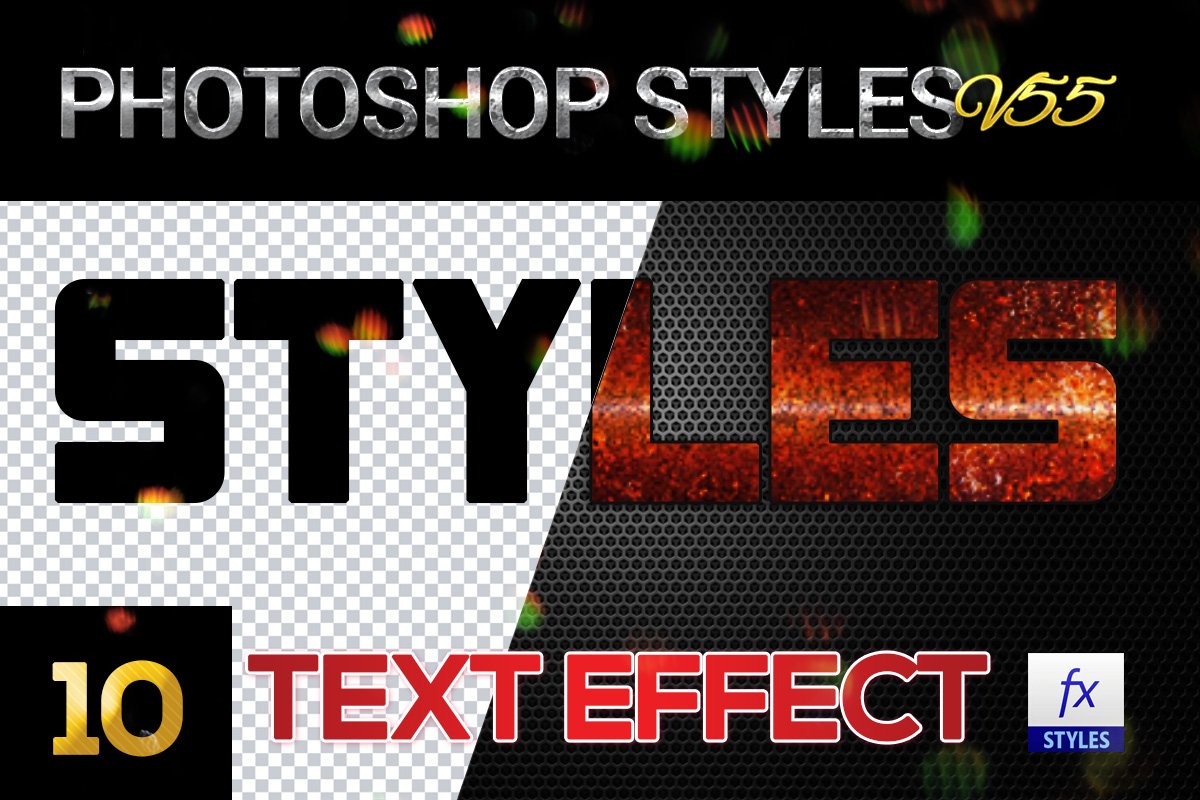 10 creative Photoshop Styles V55cover image.