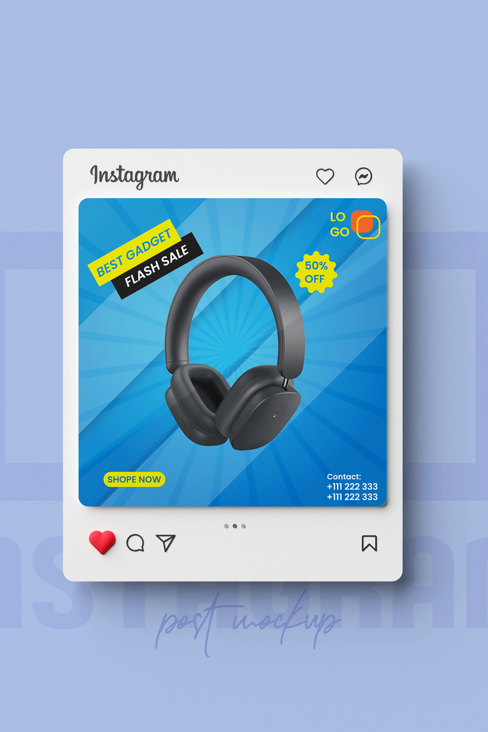 Social Media Post Template Design pinterest preview image.