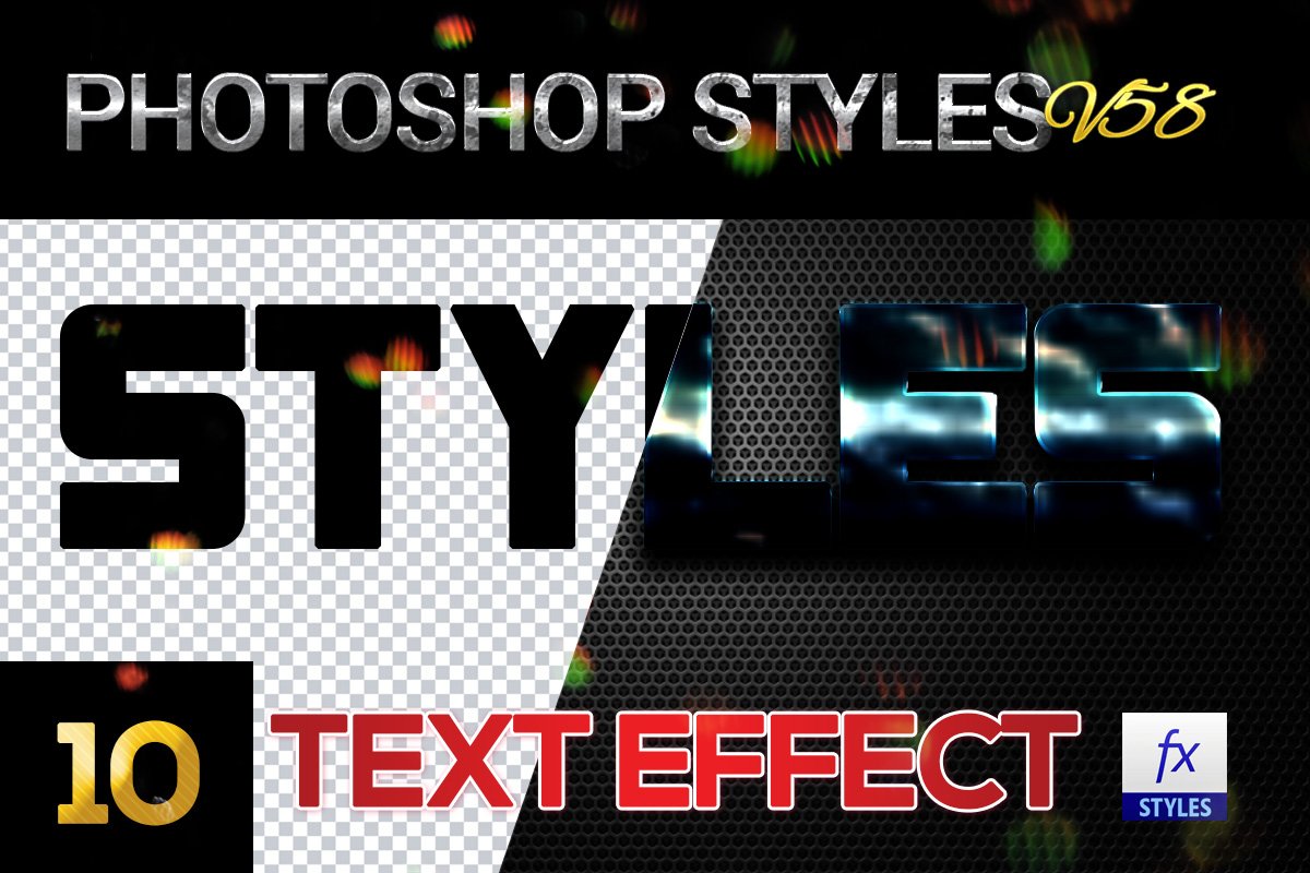 10 creative Photoshop Styles V58cover image.