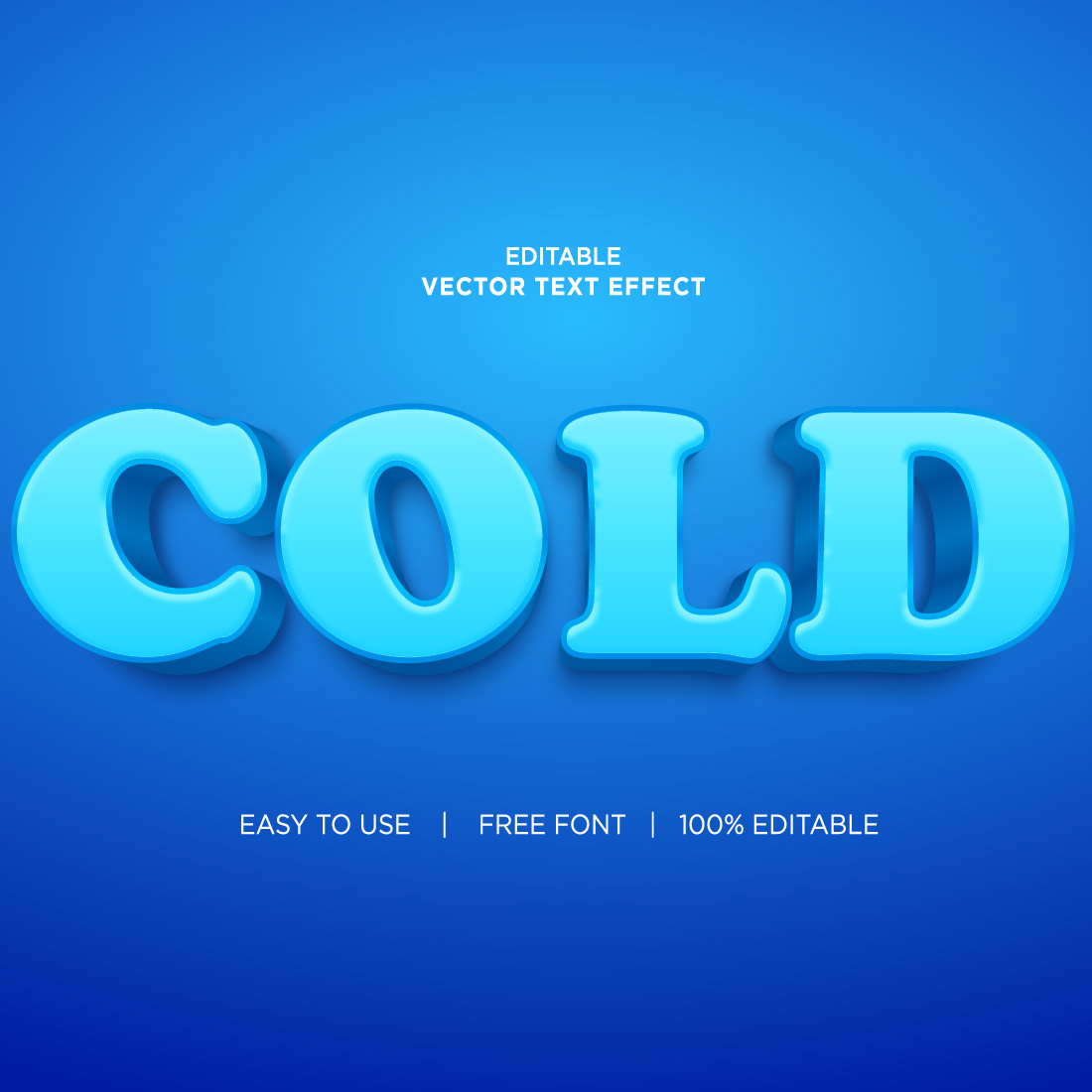 Cold 3d text effects vector illustrations New Text style eps files Editable text effect vector preview image.