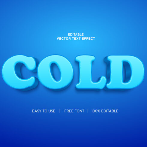 Cold 3d text effects vector illustrations New Text style eps files Editable text effect vector cover image.